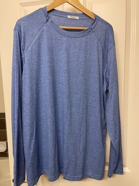 Men's Long Sleeve Chemo Port Heather Blue long sleeve Tee